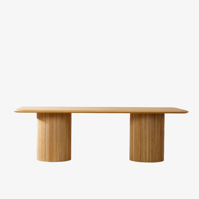 Table à manger rectangulaire moderne en bois massif et en noyer du milieu du siècle