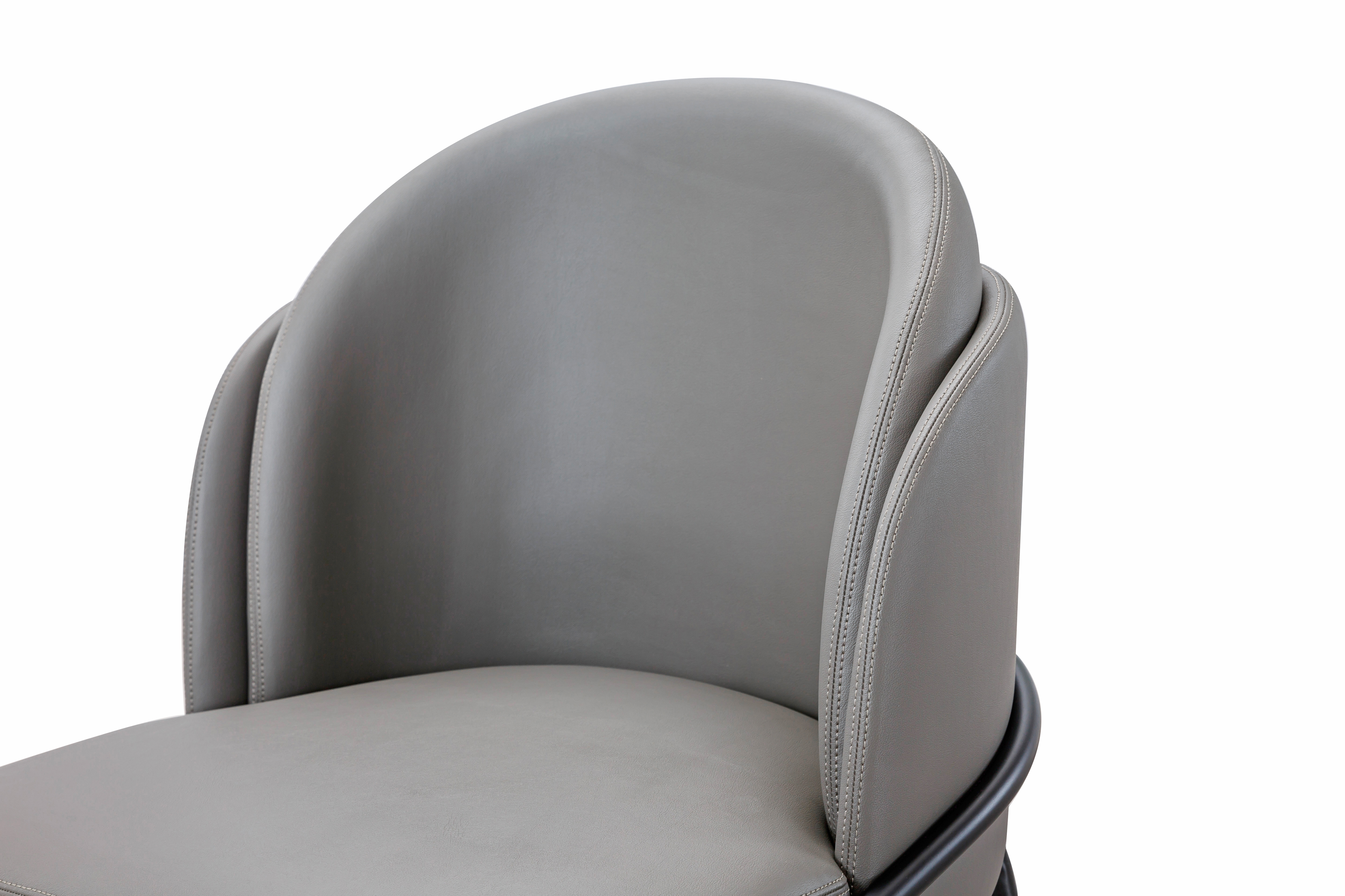 Grey Dining Room Cushioned Chair