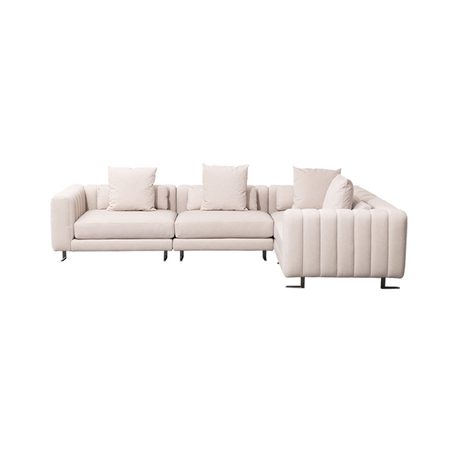 Canapé d'angle sectionnel en forme de L minimaliste moderne pour le salon