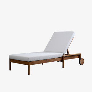 Chaise longue d'extérieur réglable avec coussin