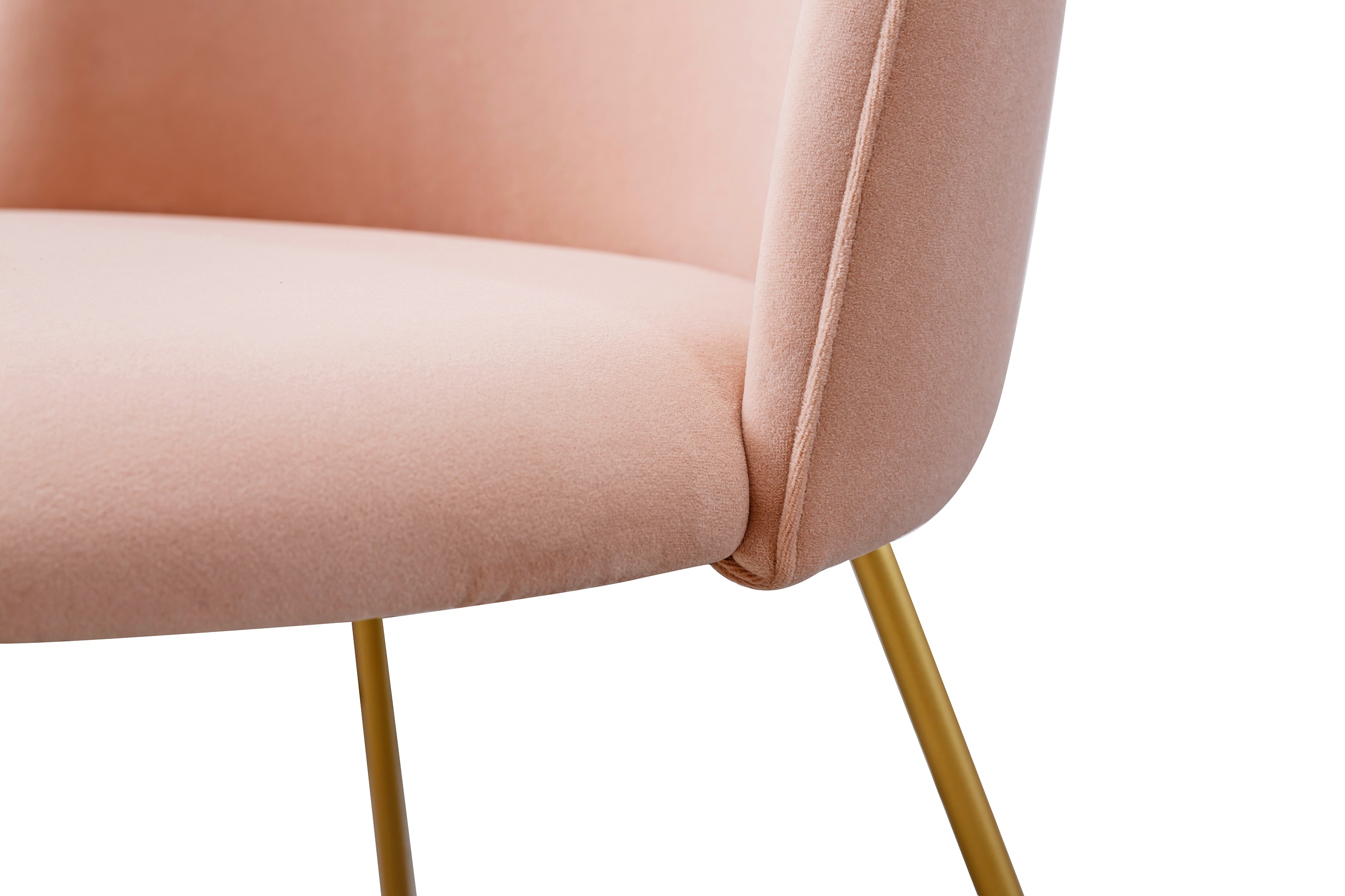 KD Living Room Pink Upholstered Velvet Dining Chair