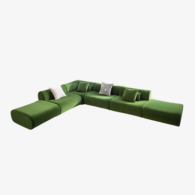 Ensemble de canapé modulaire de salon moderne de conception en bambou avec pouf 