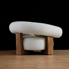 Modern Teddy Fleece Upholstered Armchair with Ottoman 