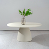 Table de salle à manger ronde intérieure/extérieure GRC avec base sur piédestal