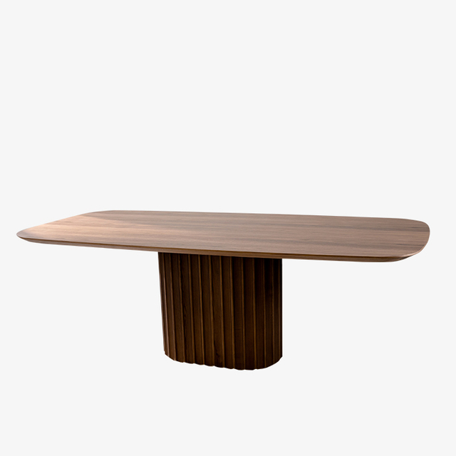Table à manger rectangulaire moderne en bois de noyer pour salle à manger et cuisine